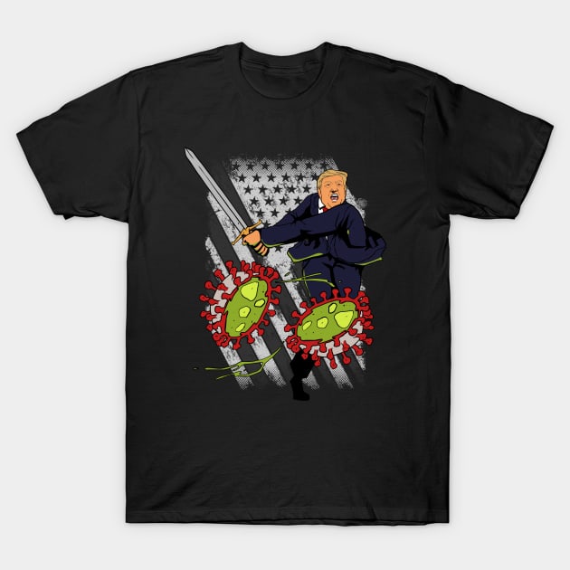 Super Trump the Virus Slayer T-Shirt by AngelFlame